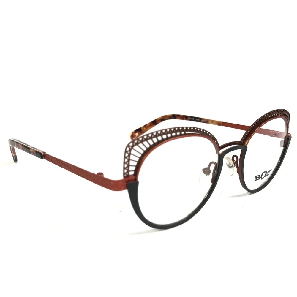 BOZ Eyeglasses Frames ICACOS 9000 Satin Black Brown Orange Cat Eye 48-19-140